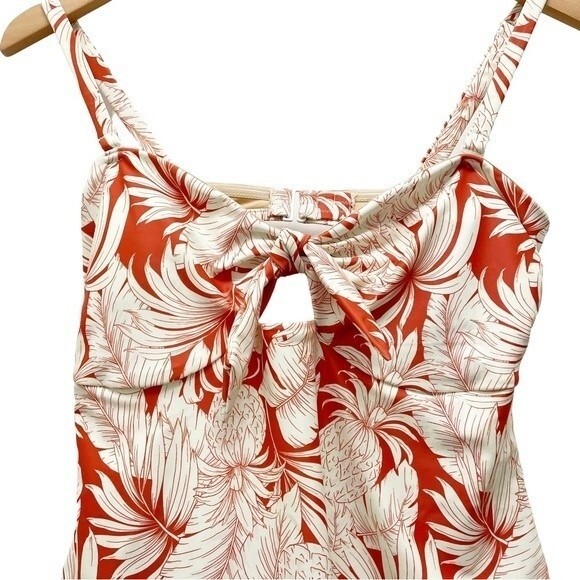 NWT Old Navy Tie-Front One-Piece Swimsuit Pineapple Hibiscus Print Plus Size 2X - Picture 9 of 16